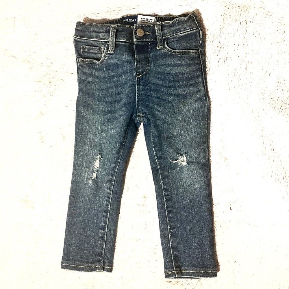 Old Navy Kids Dark Blue Distressed Jeans